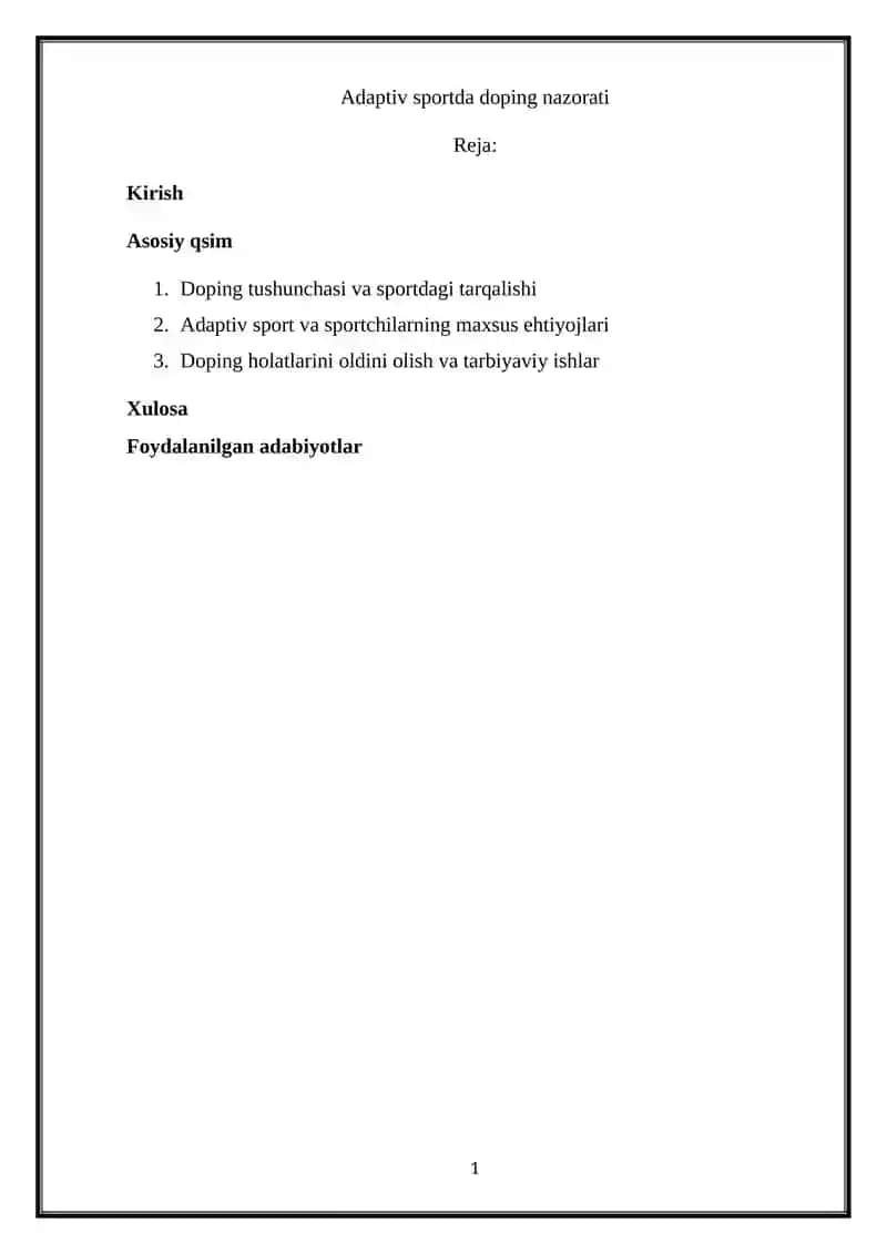 Adaptiv sportda doping nazorati 1