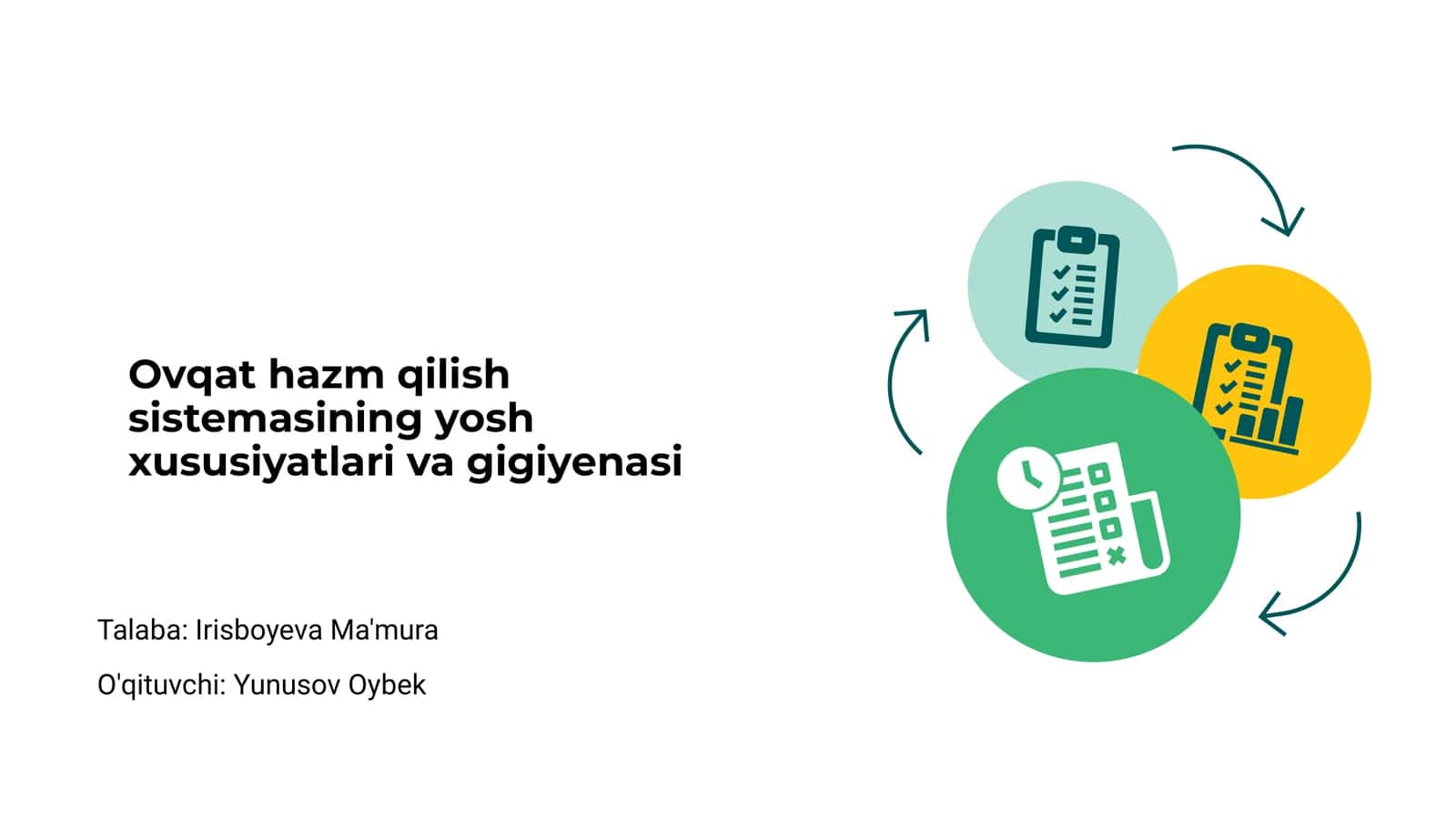 Ovqat hazm qilish sistemasining yosh xususiyatlari va gigiyenasi 1