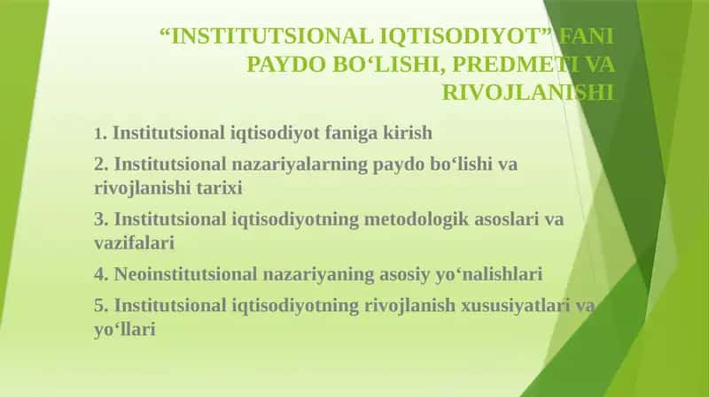 Institutsional Iqtisodiyot 1