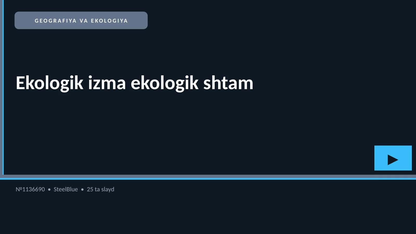 Ekologik izma ekologik shtam 1