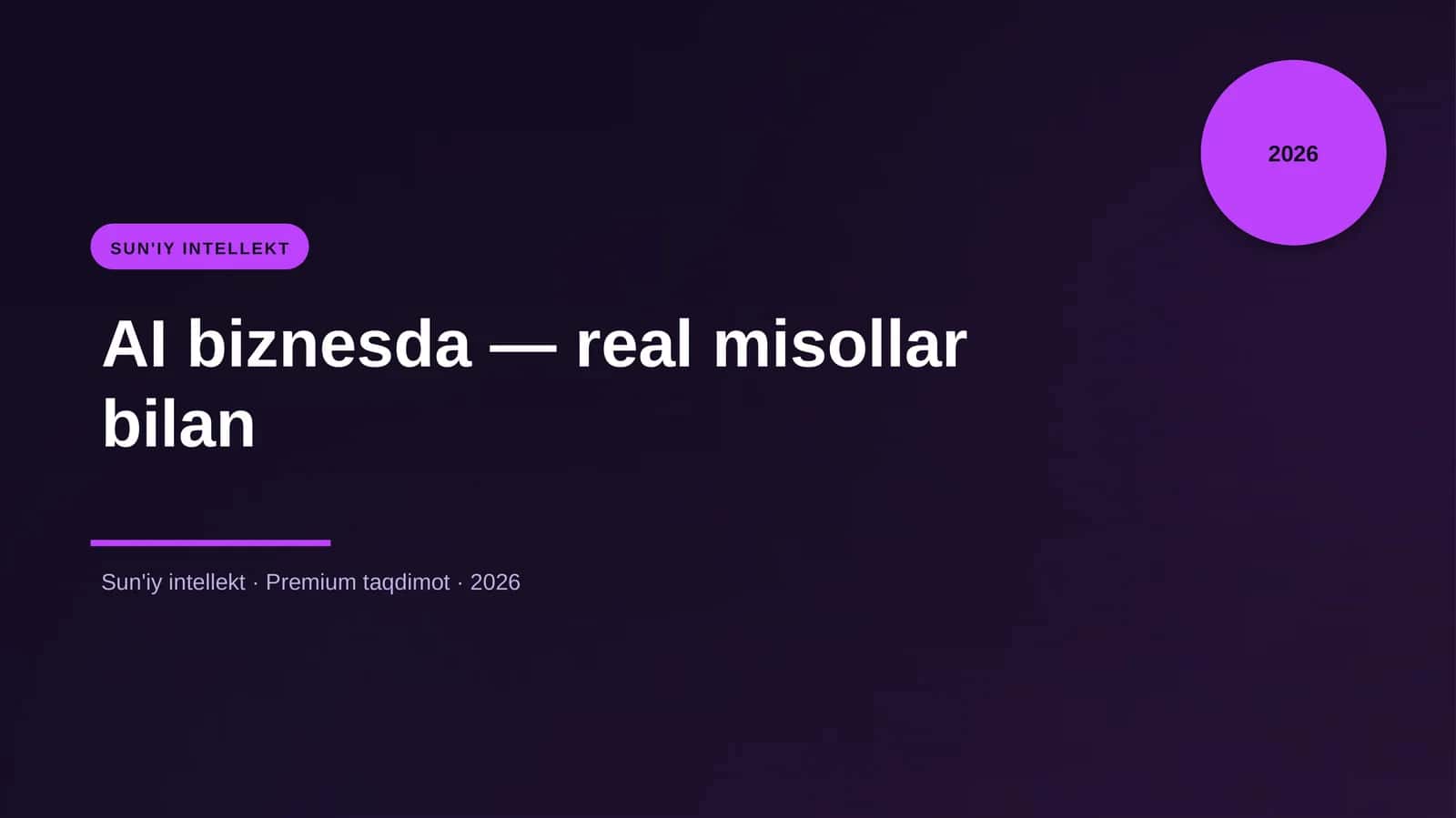 AI biznesda — real misollar bilan 1