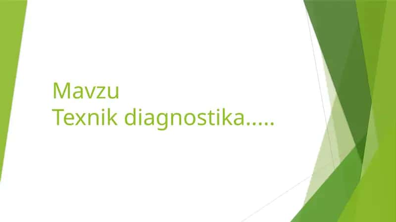 texnik diagnostika. 1