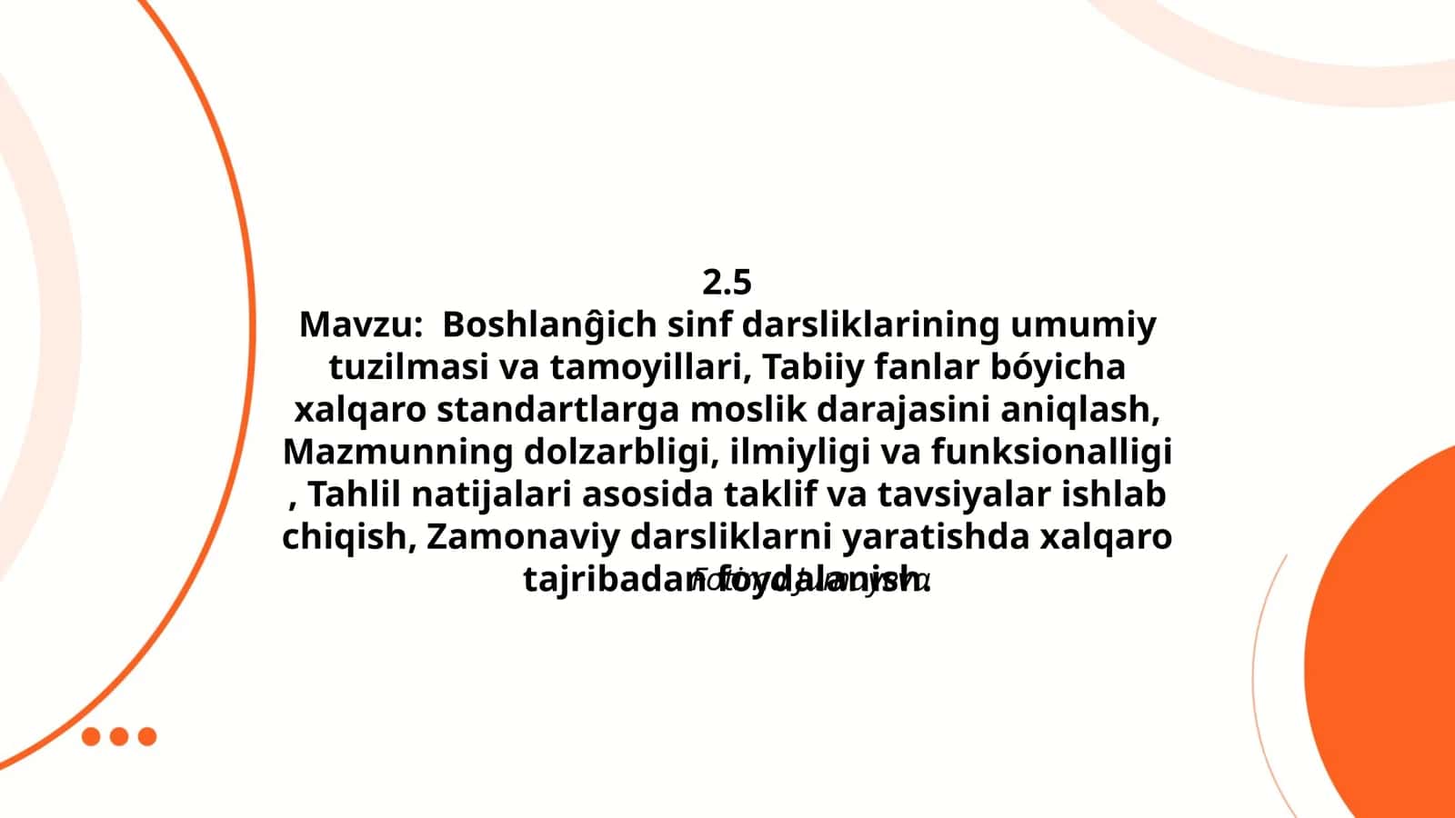 Boshlanĝich sinf darsliklarining umumiy tuzilmasi va tamoyillari 1