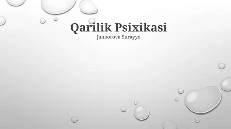 Qarilik Psixikasi 1