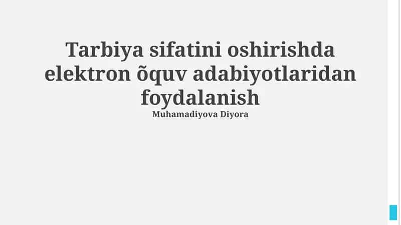 Elektron ta'lim materiallaridan foydalanish 1