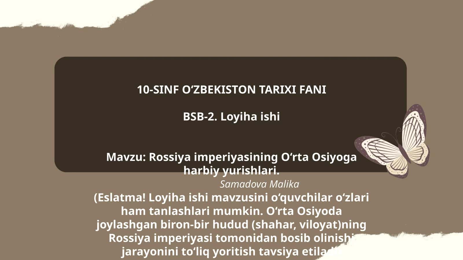BSB-2. Loyiha ishi 1