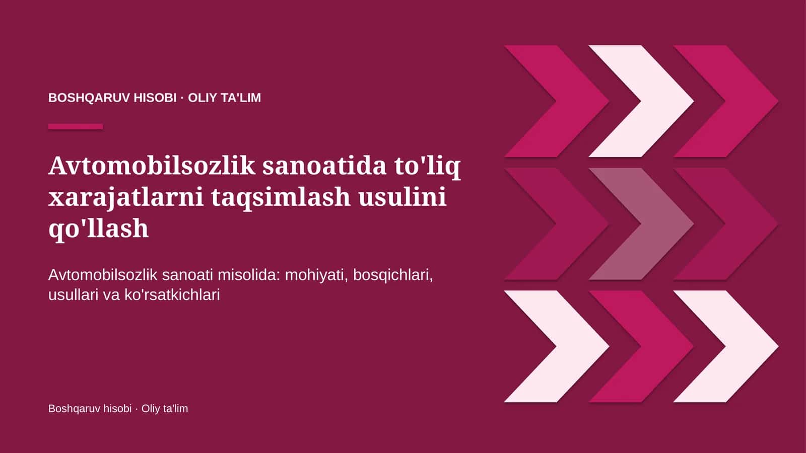 avtomobilsozlik sanoatida to'liq xarajatlarni taqsimlash usulini qo'llash 5381 1