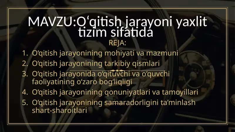 oqitish jarayoni yaxlit tizim sifatida 1