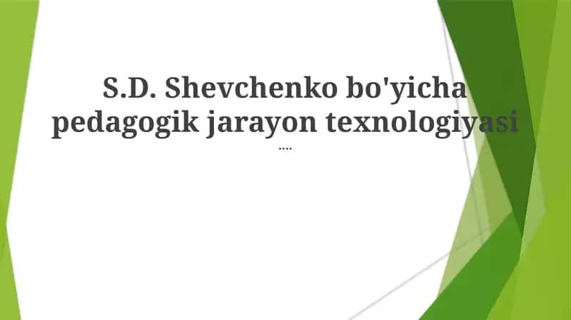 Shevchenko pedagogikasi 1