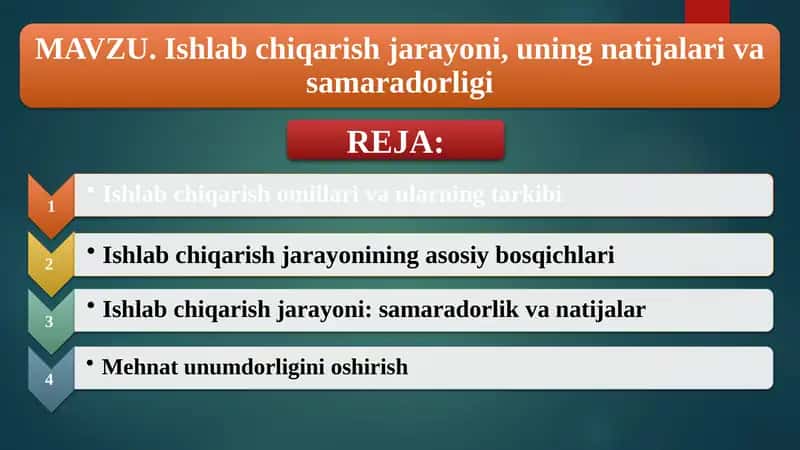Ijtimoiy-iqtisodiy taraqqiyot 1