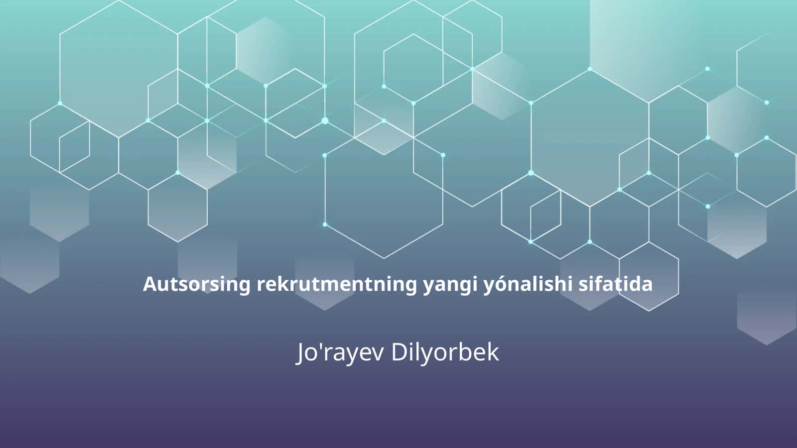 Autsorsing rekrutmentning yangi yónalishi sifatida 1