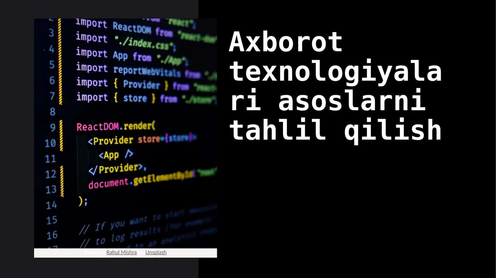 Axborot texnologiyalari asoslarni tahlil qilish 1
