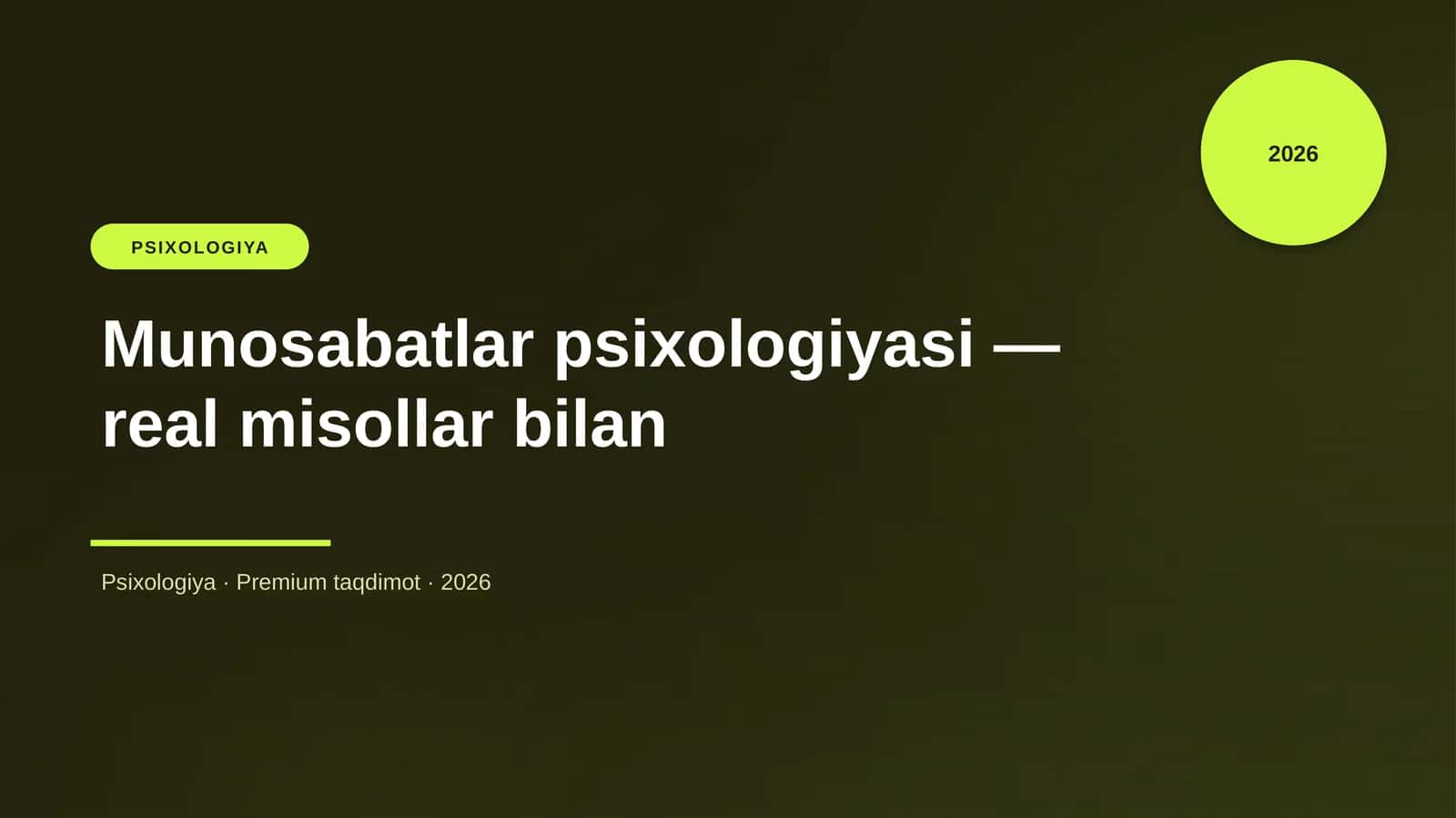 Munosabatlar psixologiyasi - real misollar bilan 1