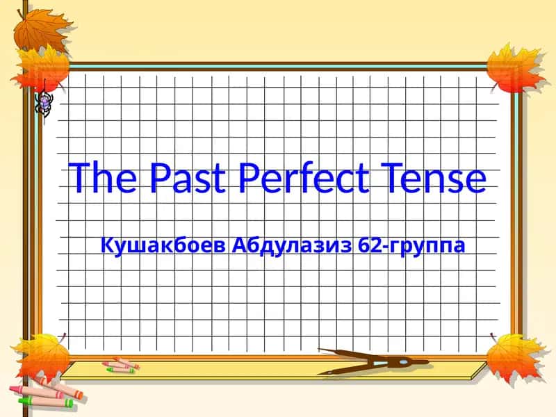 Past Perfect Tense 1