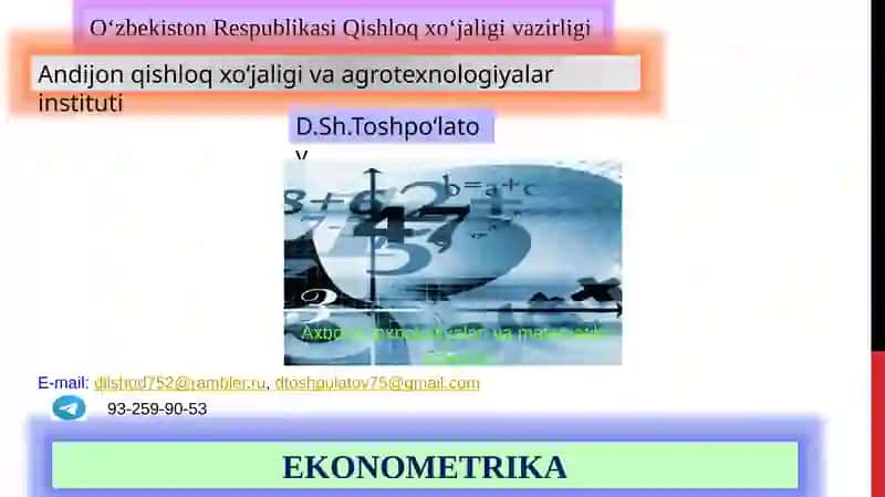 EKONOMETRIKA 1