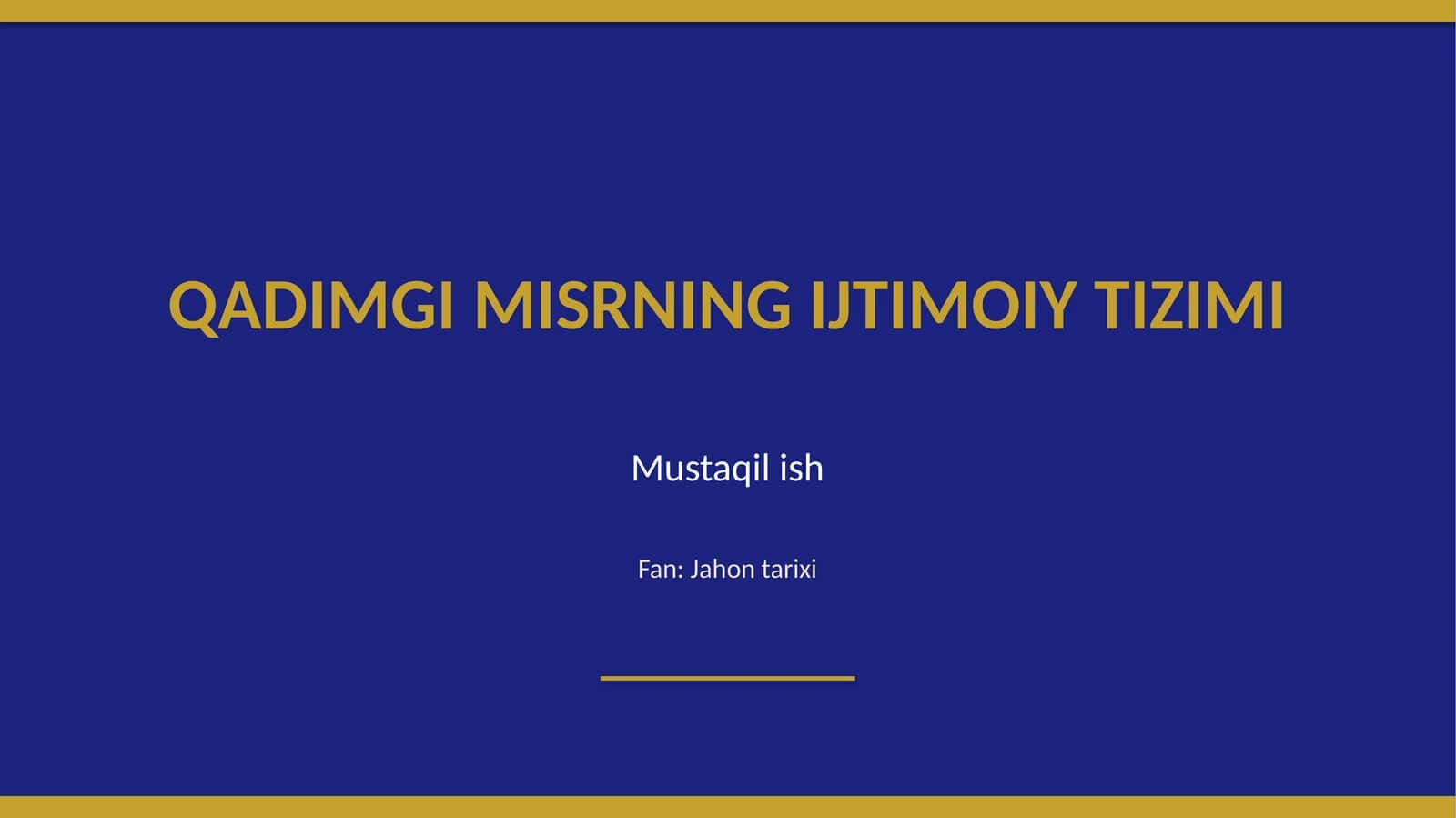Qadimgi Misr ijtimoiy tizimi 1