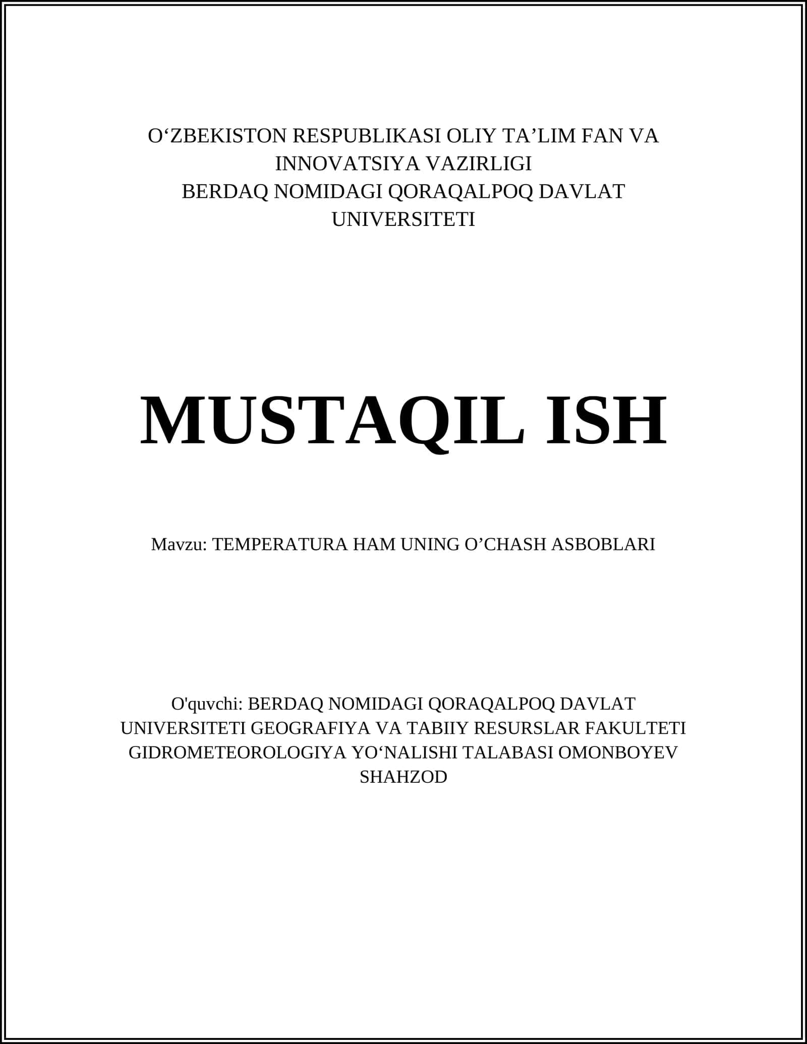 TEMPERATURA HAM UNING OʼCHASH ASBOBLARI 1