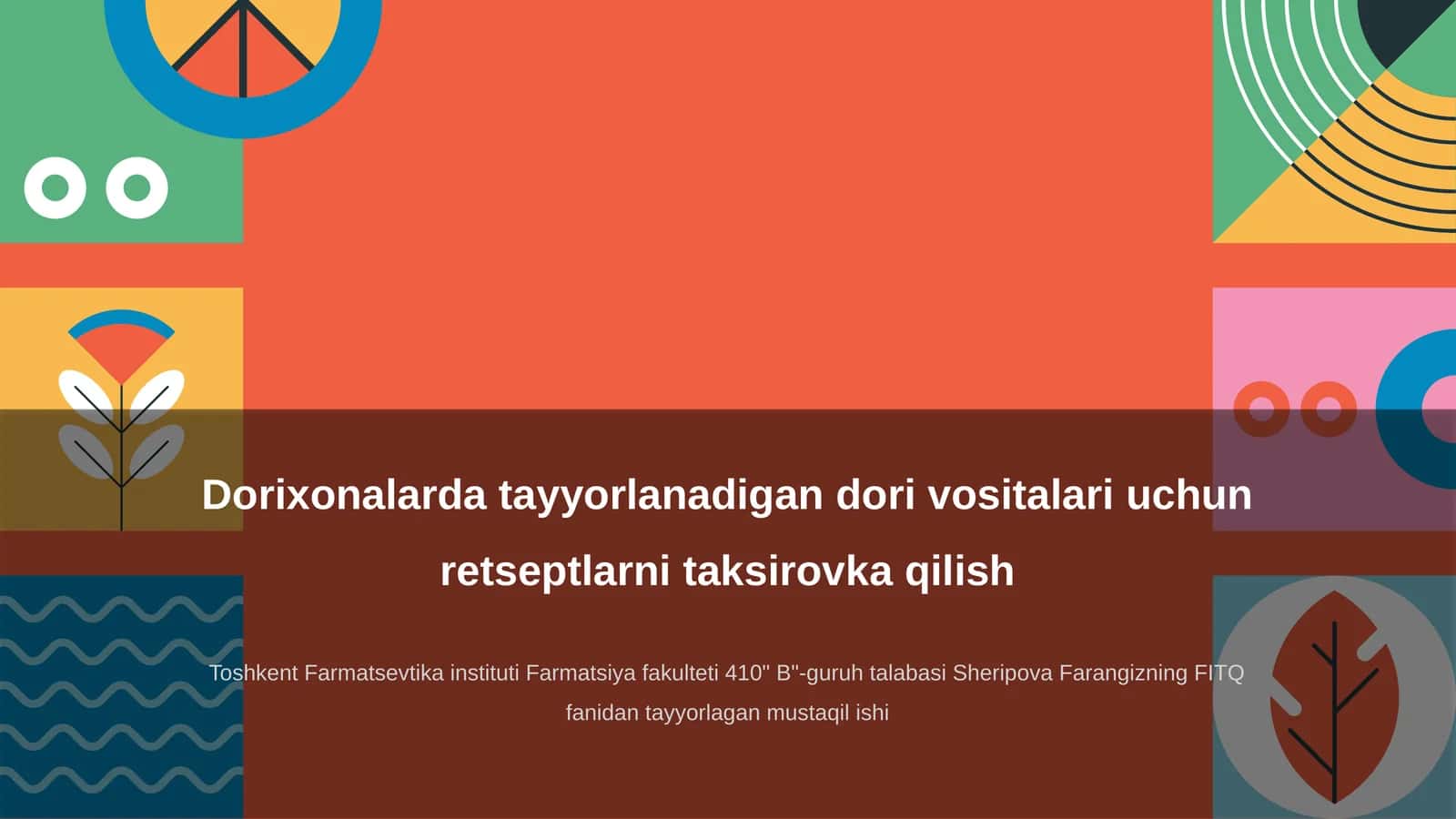 Dorixonalarda dori vositalari tayyorlash 1
