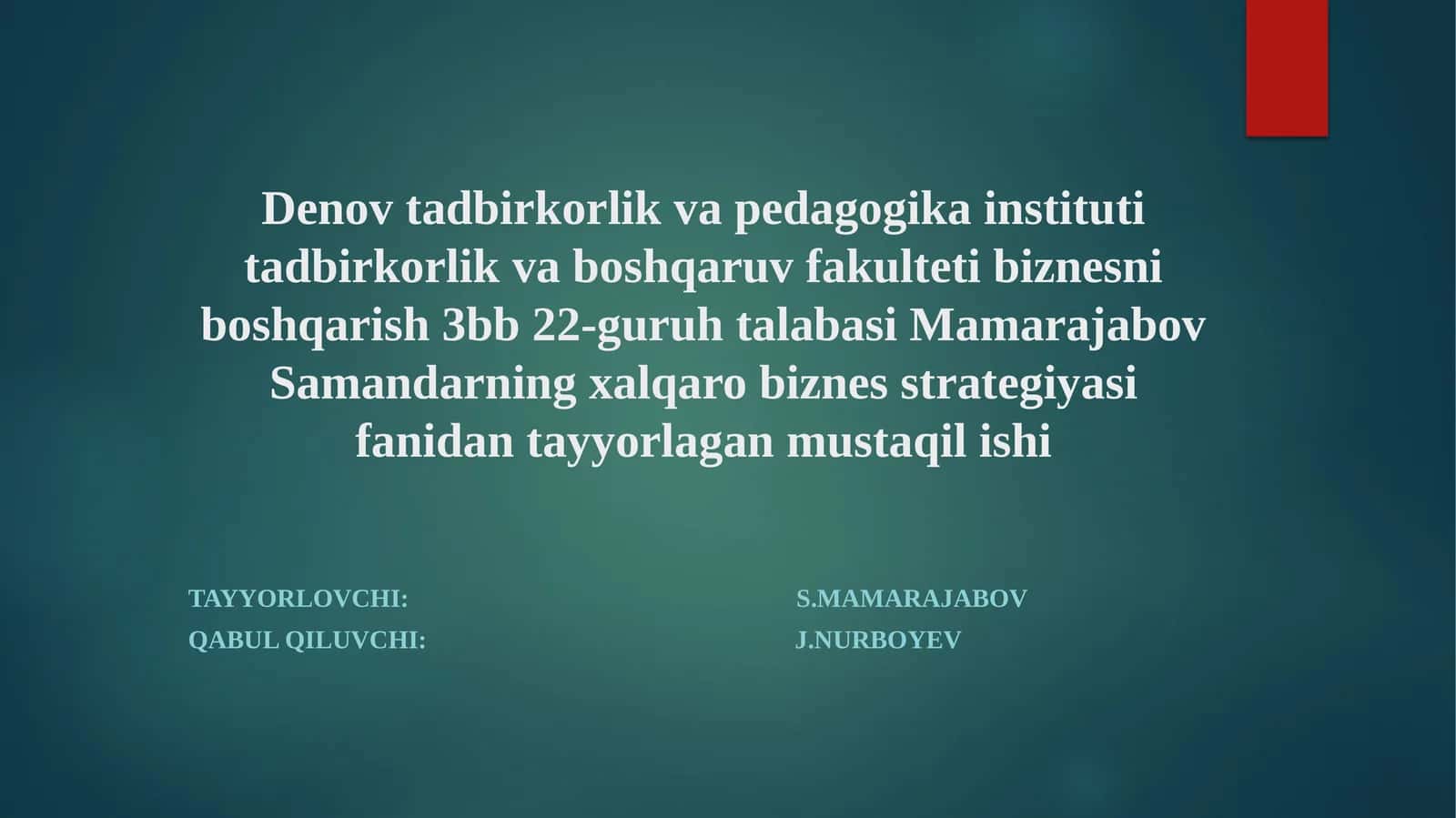 Biznesning boshqarish tadbirlarini tanlash biznes tarixi 1