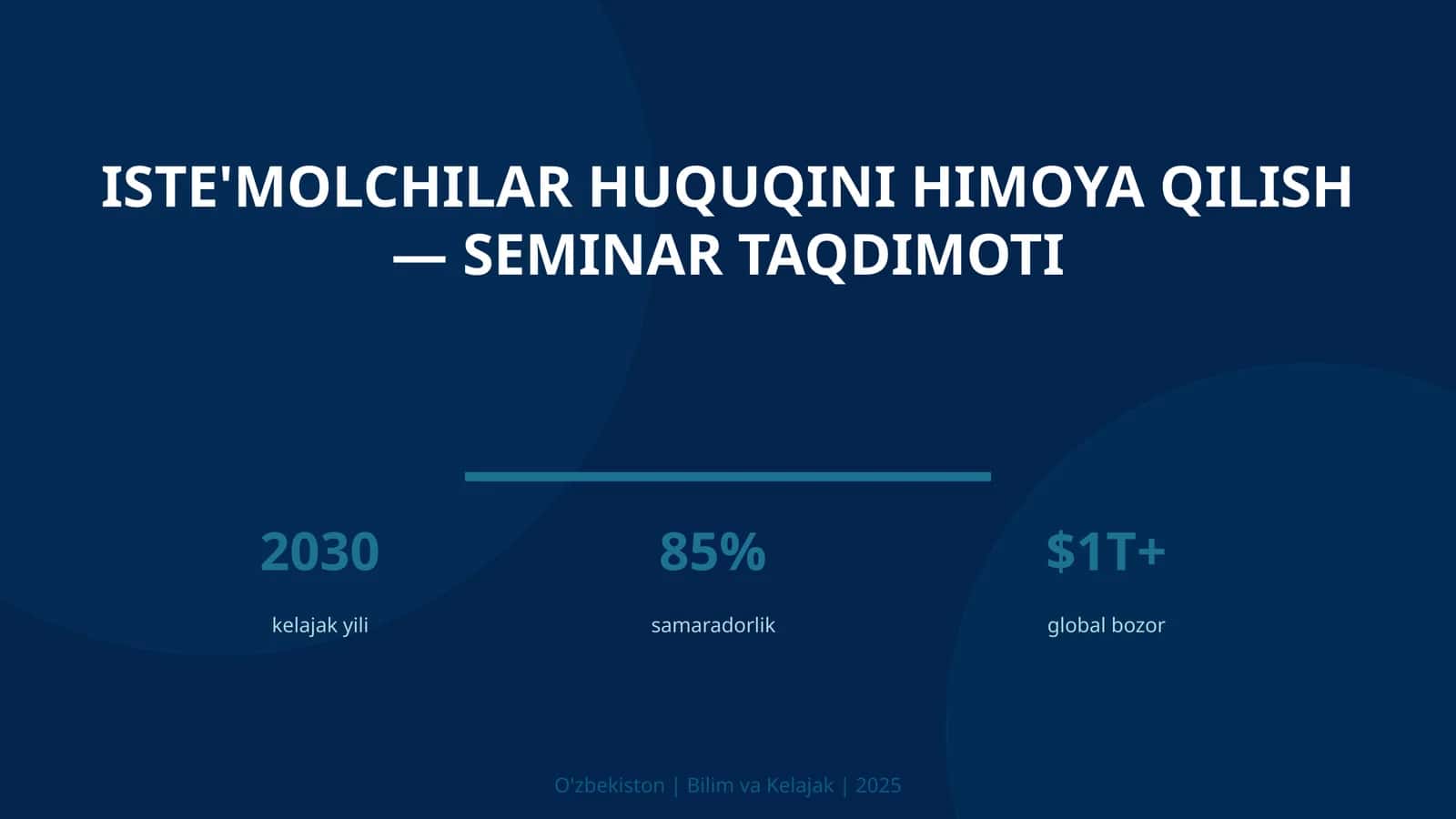 Iste'molchilar huquqini himoya qilish — seminar taqdimoti 1