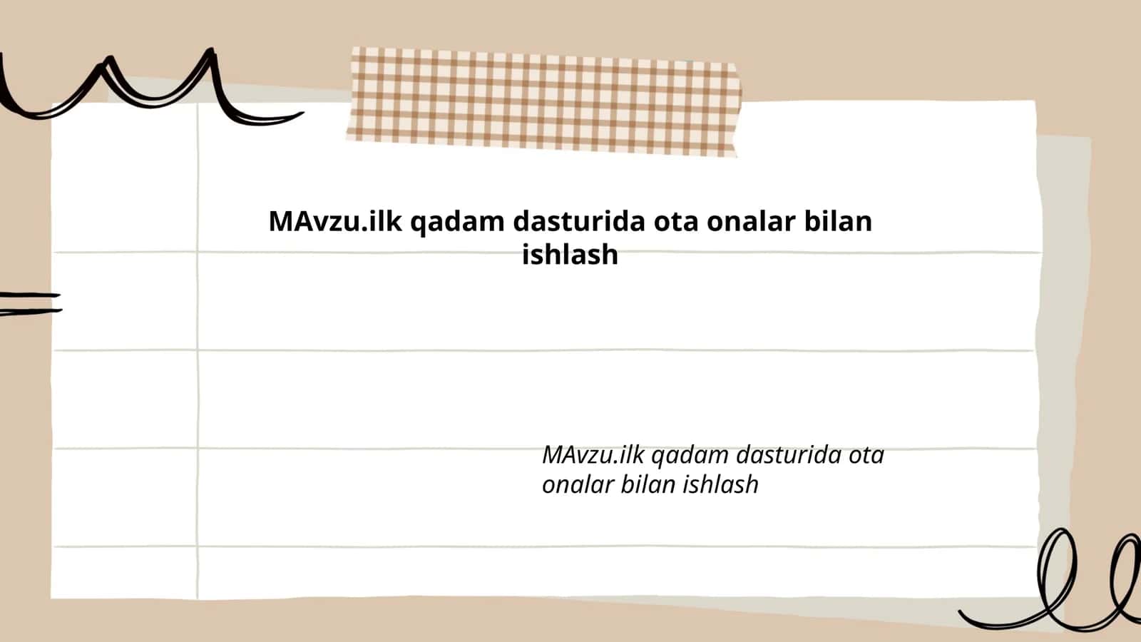 Ilk qadam dasturida ota onalar bilan ishlash 1
