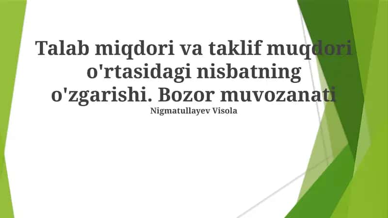 Bozor Muvozanati 1