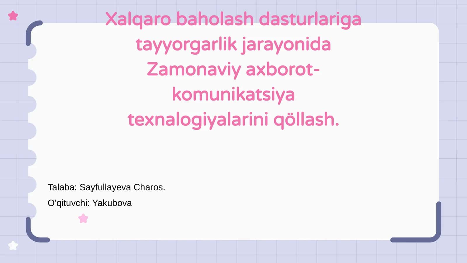Xalqaro baholash dasturlari haqida 1