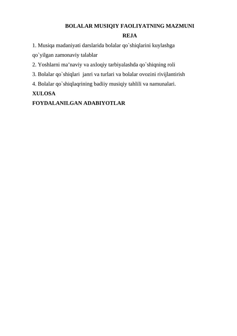 BOLALAR MUSIQIY FAOLIYATNING MAZMUNI 1