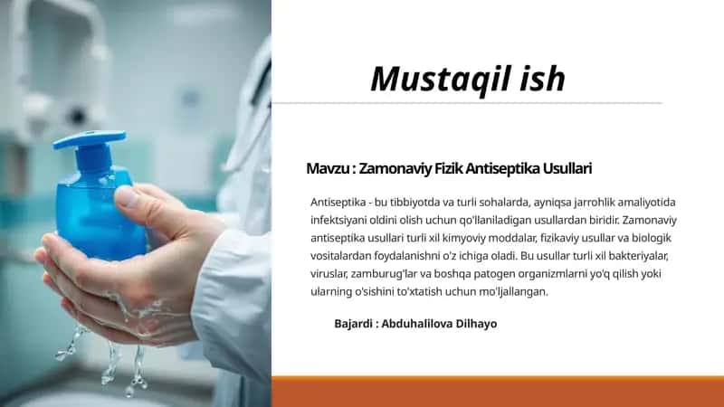 ZamonaviyFizik Antiseptika Usullari 1