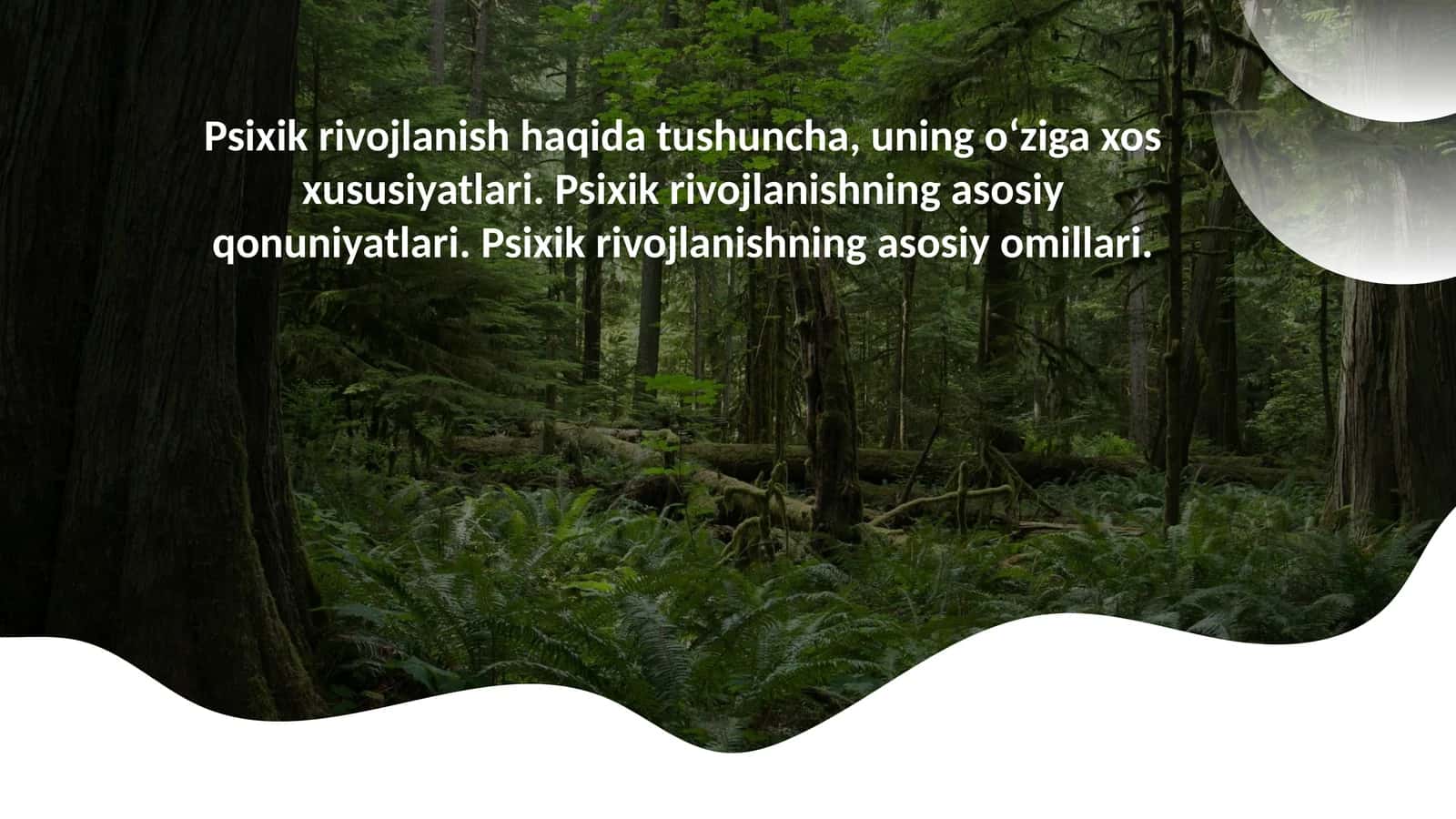 Psixik rivojlanish tushunchasi 1