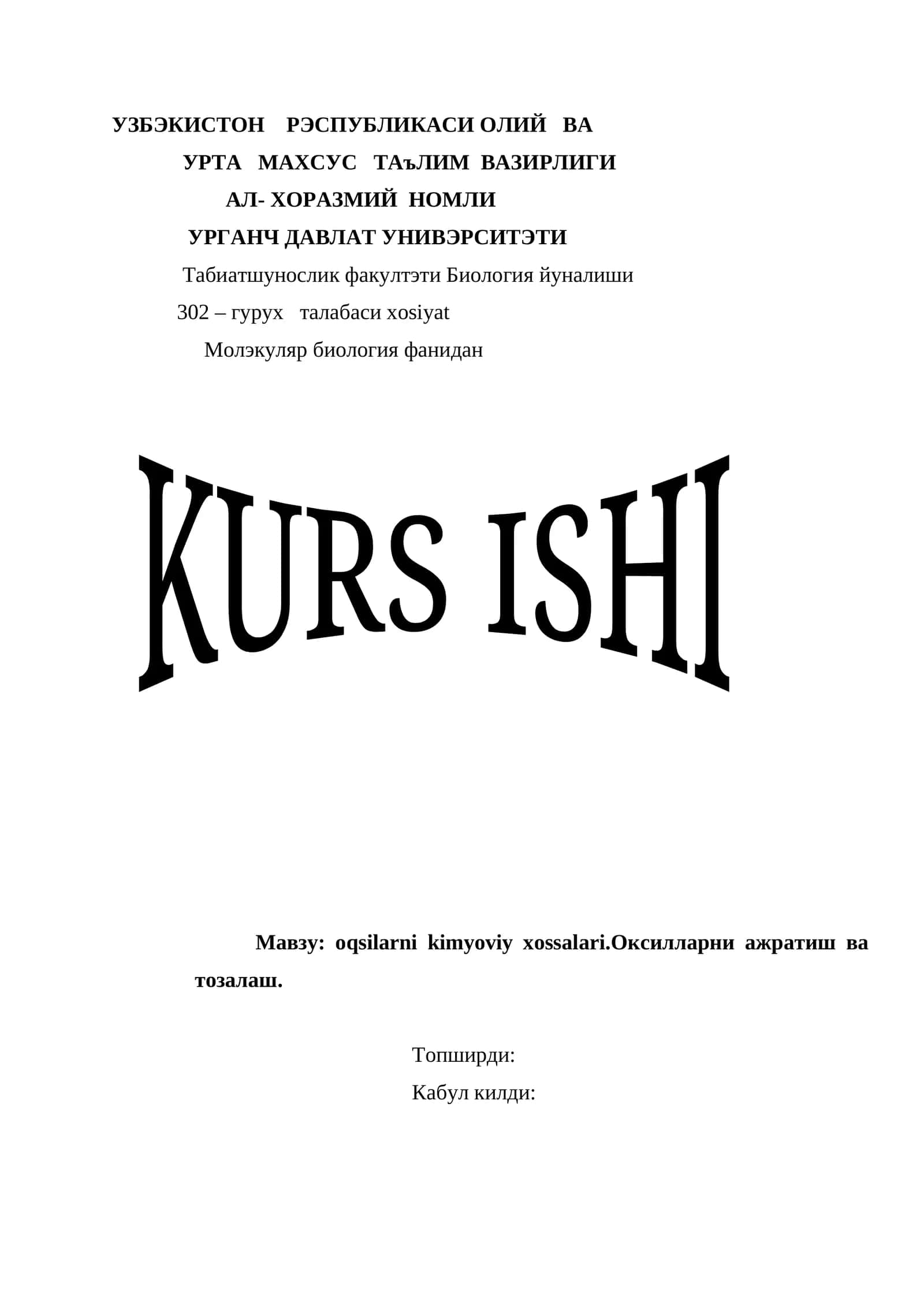 Oksilarni kimyoviy xossalari 1
