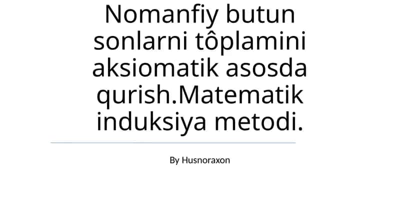 Matematik Induksiya 1
