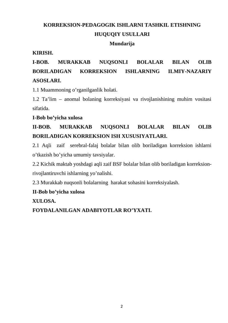 KORREKSION-PEDAGOGIK ISHLARNI TASHKIL ETISHNING HUQUQIY USULLARI 1