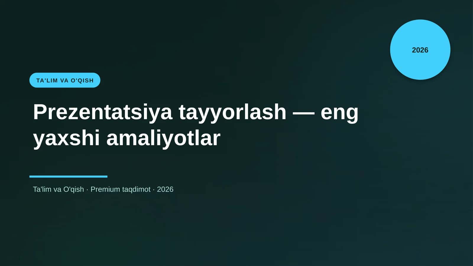 Prezentatsiya tayyorlash — eng yaxshi amaliyotlar 1