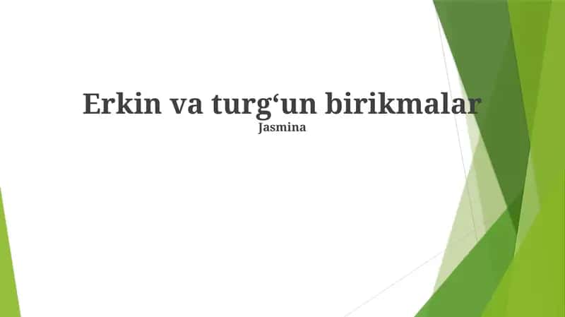 Barqaror va beqaror birikmalar 1