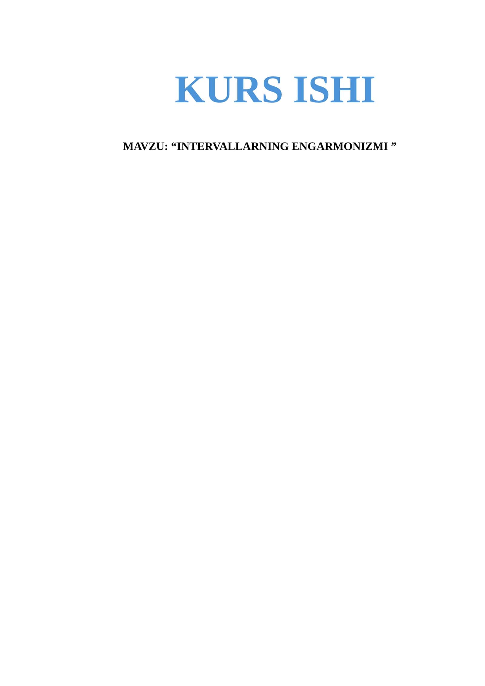 INTERVALLARNING ENGARMONIZMI 1