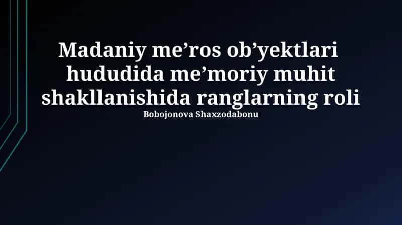 Ranglarning me'moriy muhit shakllanishida roli 1
