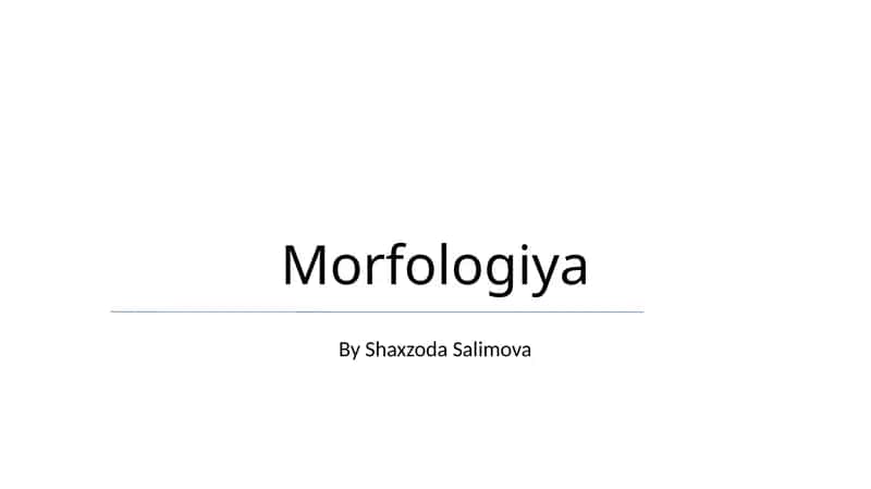 Morfologiya 1