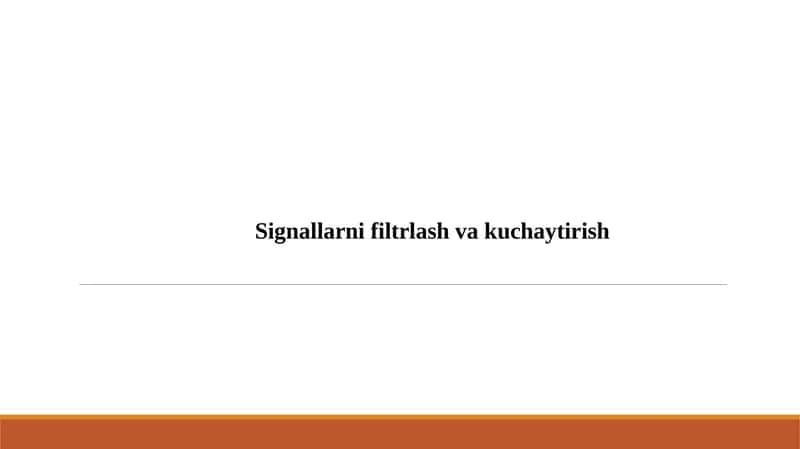Signallarnifiltrlashvakuchaytirish 1