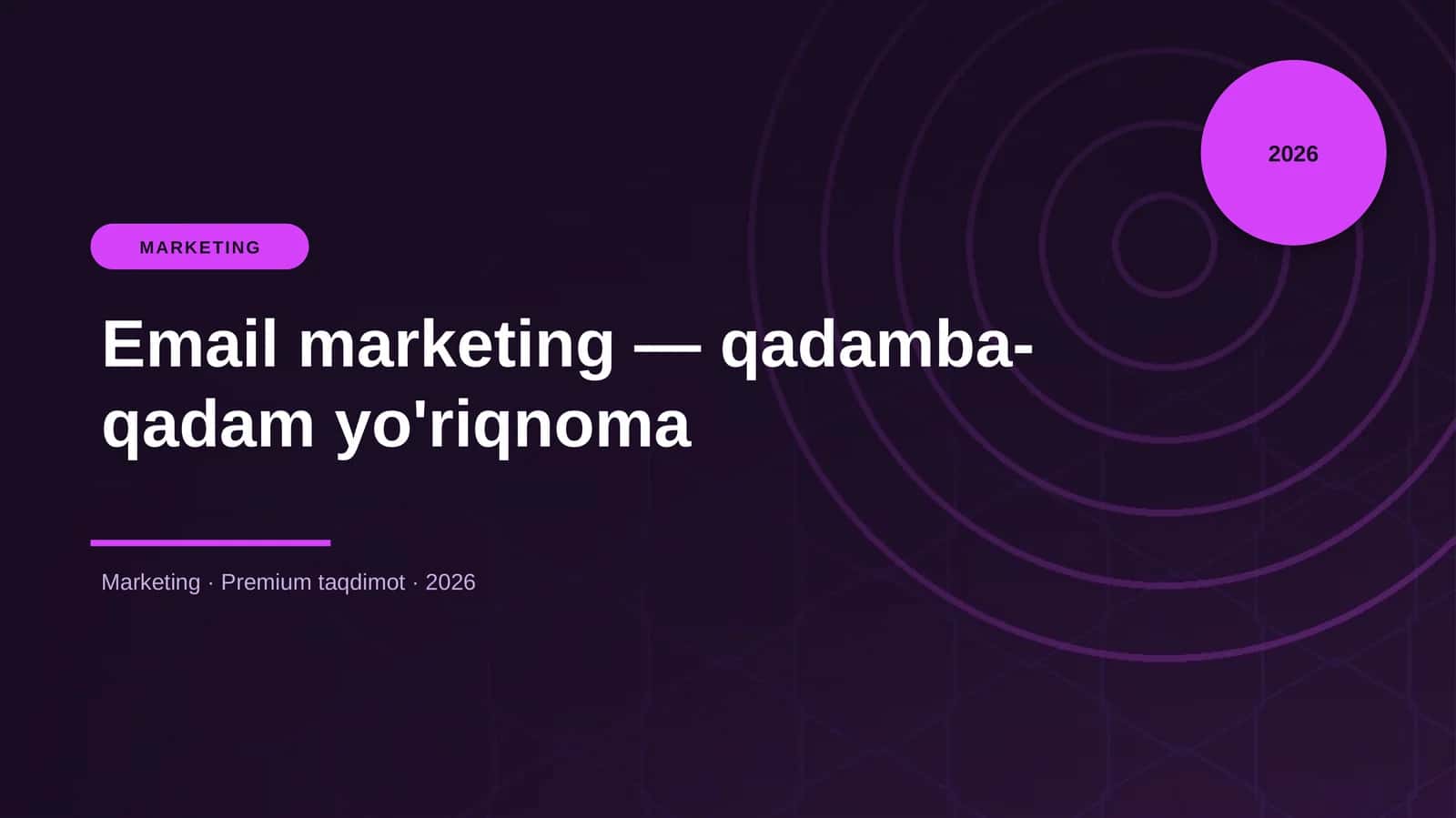 Email marketing — qadamba-qadam yo'riqnoma 1