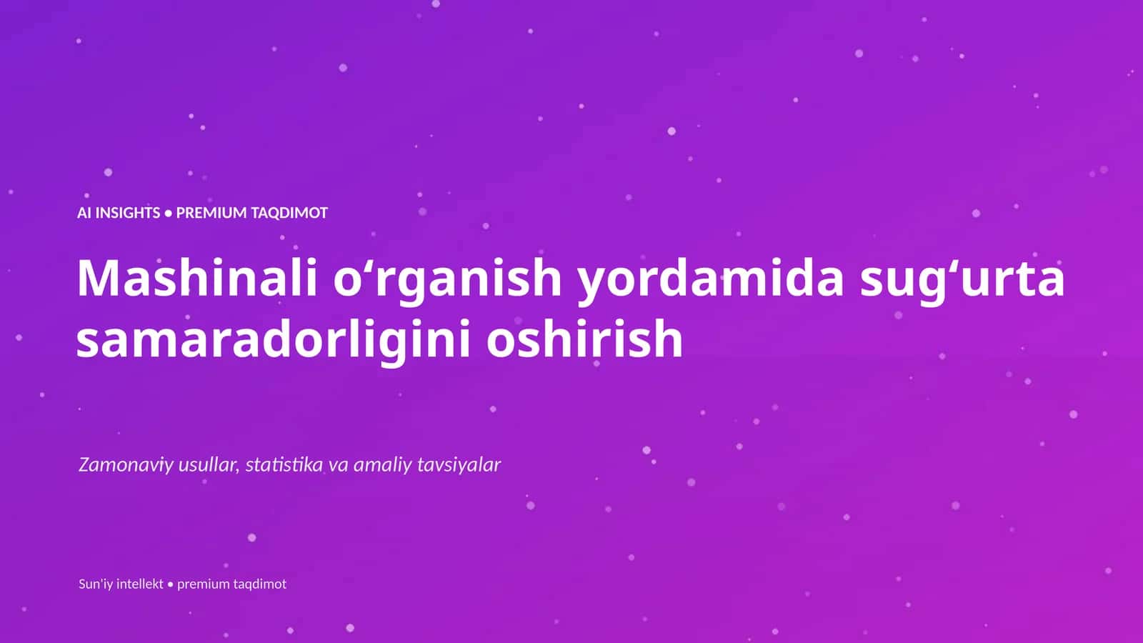 Mashinali oʻrganish 1