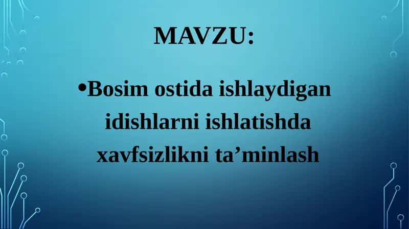 Bosim ostida ishlaydigan idishlarni ishlatishda xavfsizlikni ta’minlash 1