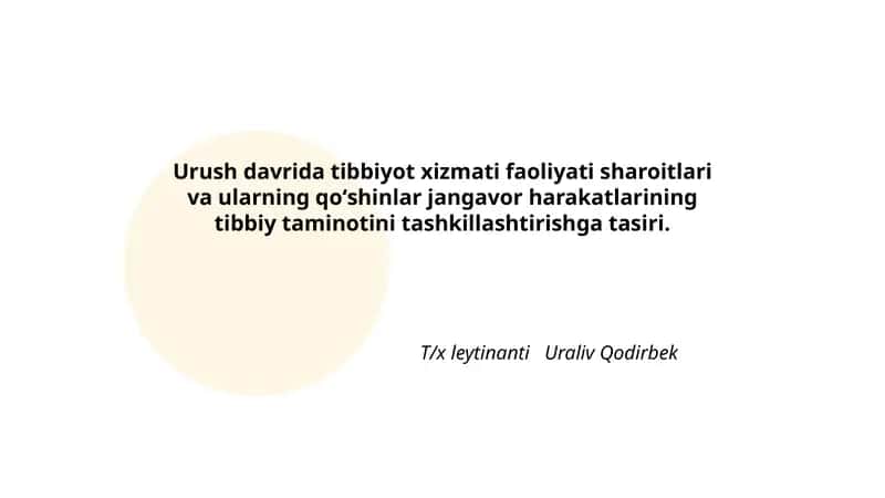 Urush davrida tibbiyot xizmati 1