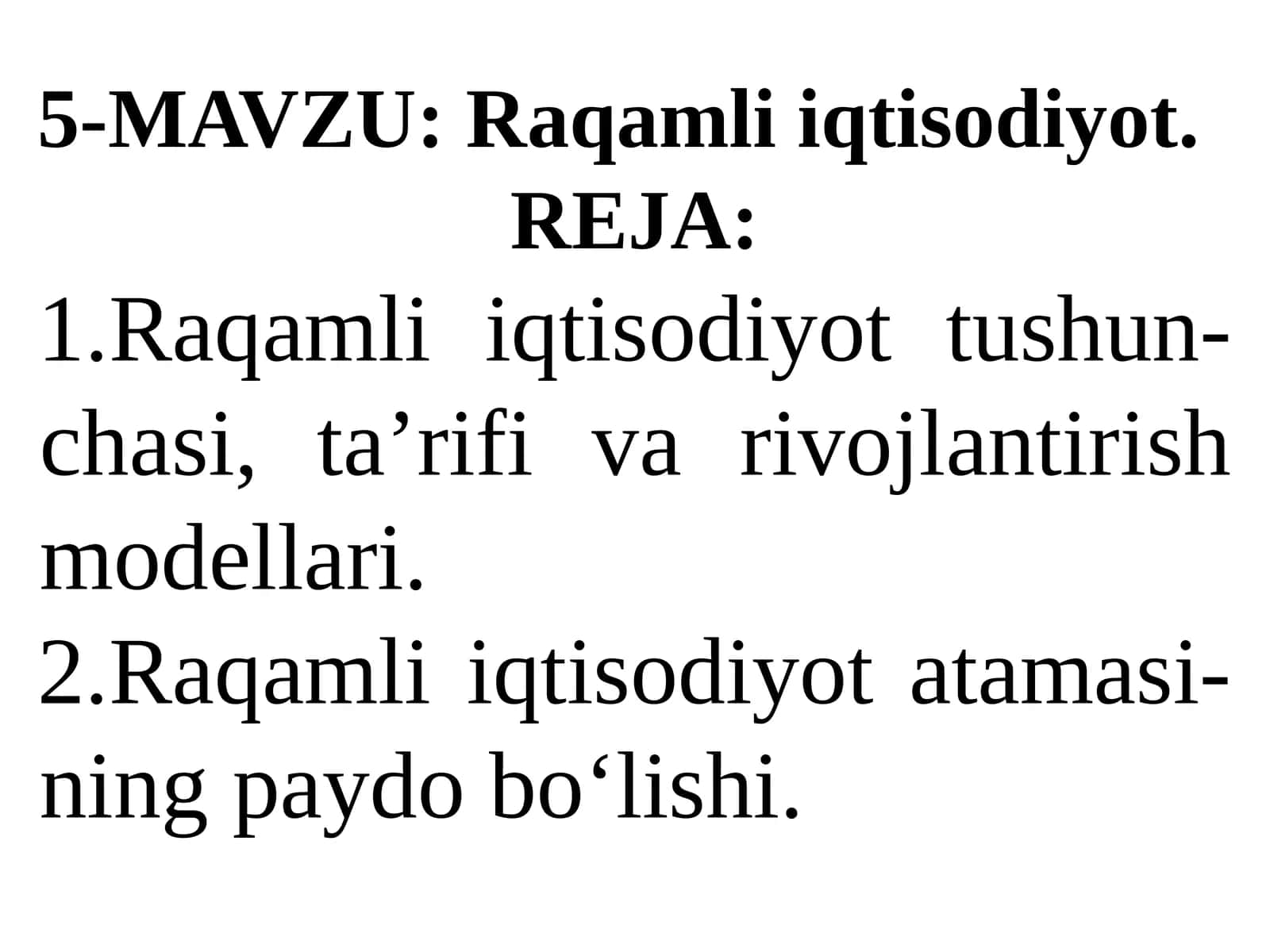 Raqamli iqtisodiyot 1