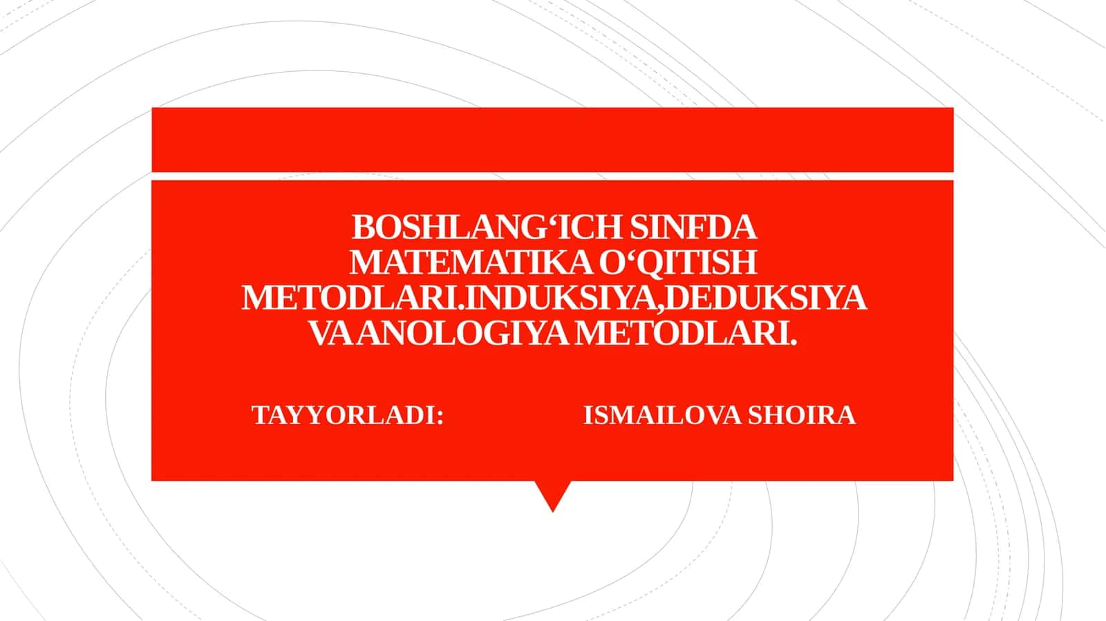 Mataemtika o'qitish metodlari 1