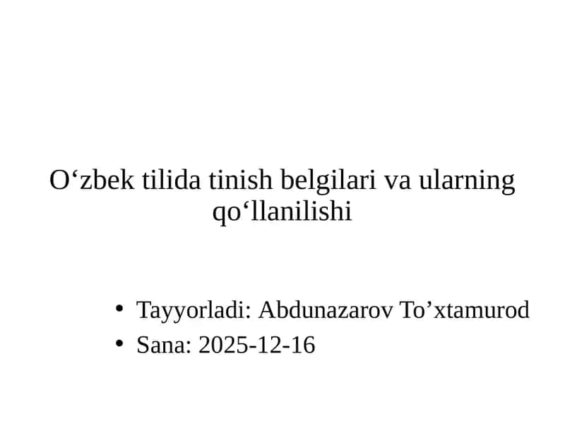 O‘zbektilidatini sh be lgilari va ularning qo‘llanilishi 1