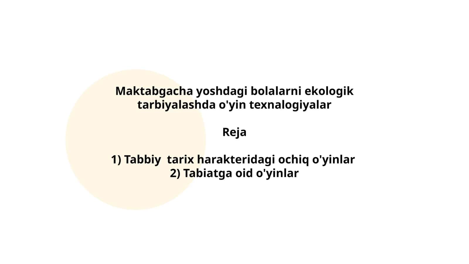 Maktabgacha yoshdagi bolalarni ekologik tarbiyalashda o'yin texnalogiyalar 1