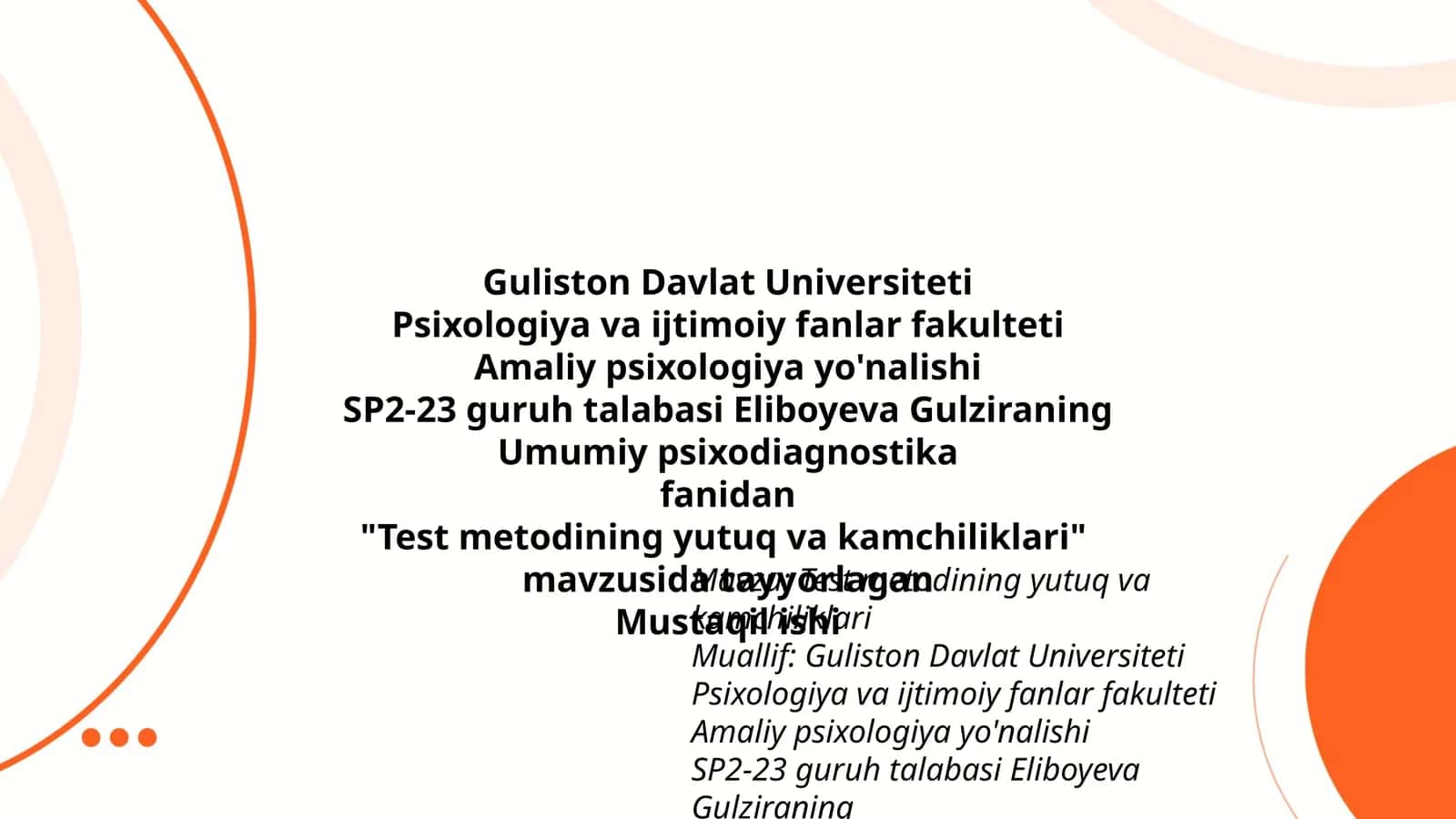 Test metodining yutuq va kamchiliklari 1