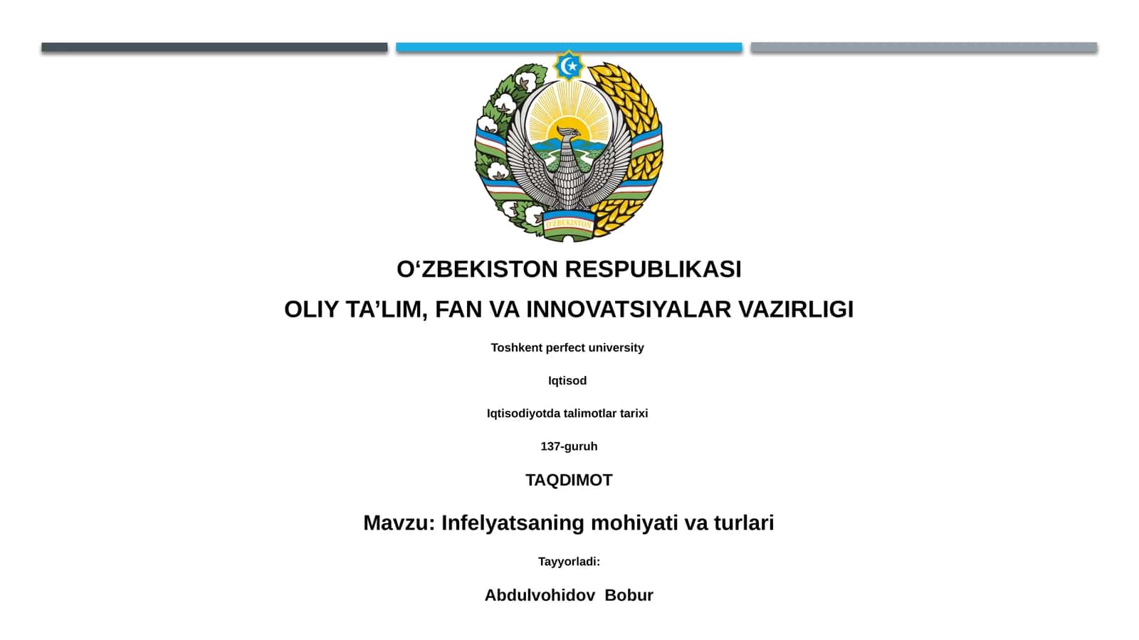 Infelyatsaning mohiyati va turlari 1