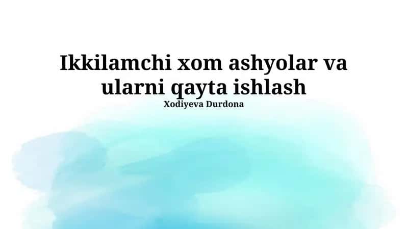Qog'ozni qayta ishlash 1